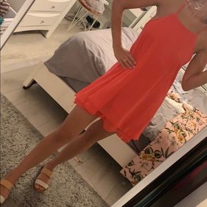 Coral cocktail dress